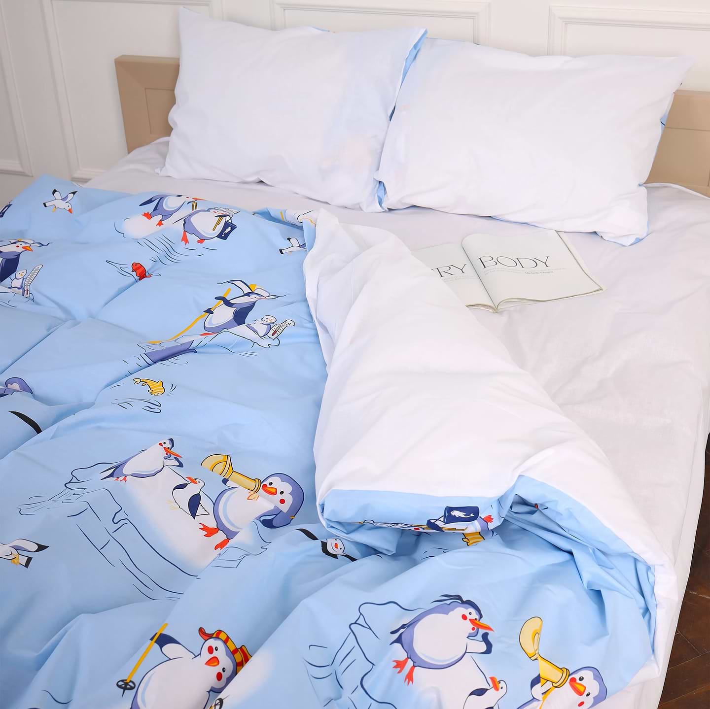 Комплект постельного белья MirSon Бязь 17-0619 Funny penguin 200х220 (2200008193928)